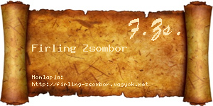Firling Zsombor névjegykártya